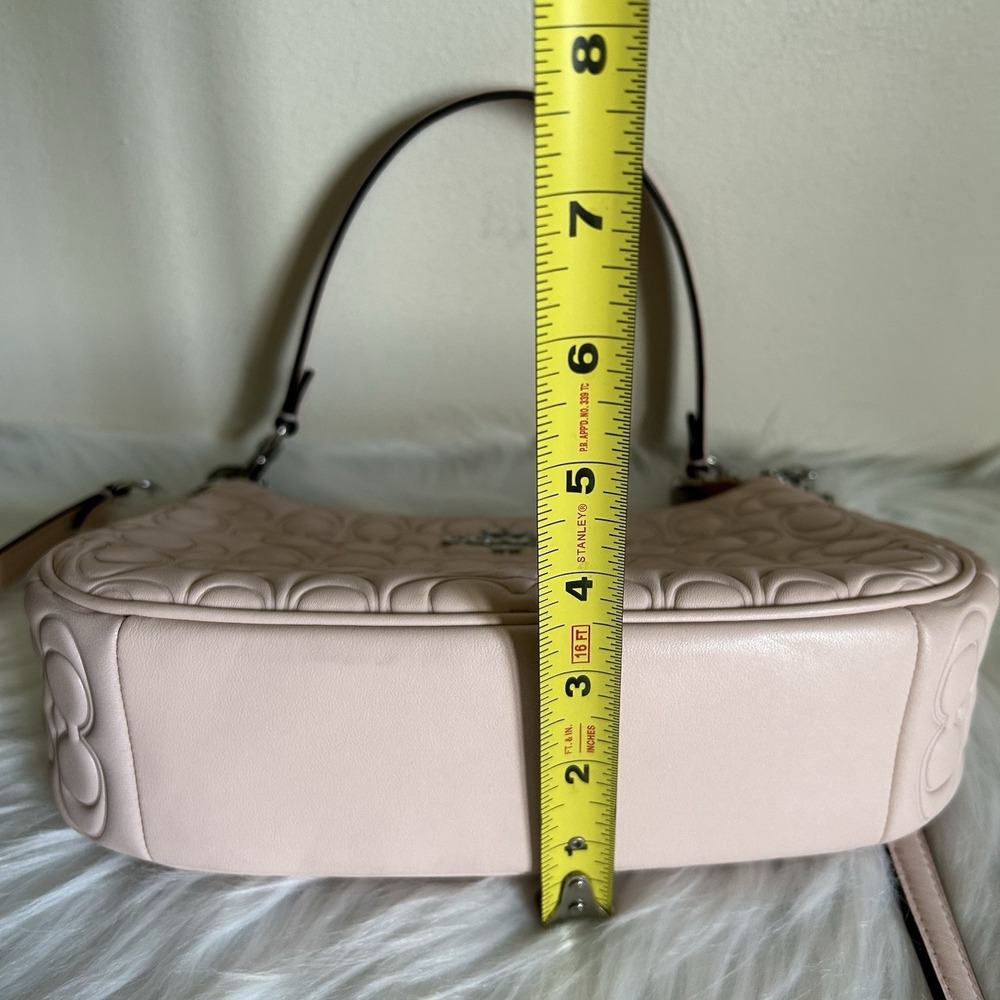 Coach Teri Pink Debossed Signature Leather Shoulder Bag EUC - Picture 10 of 10